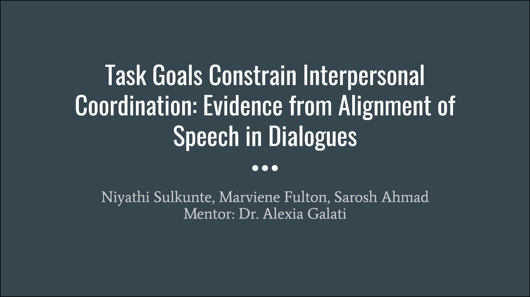 Task goals constrain interpersonal coordination : evidence from the alignment of speech in dialogues