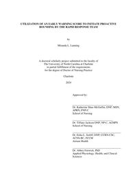 UTILIZATION OF AN EARLY WARNING SCORE TO INITIATE PROACTIVE ROUNDING BY ...
